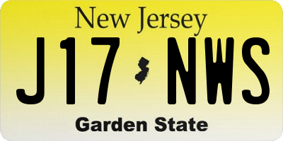 NJ license plate J17NWS