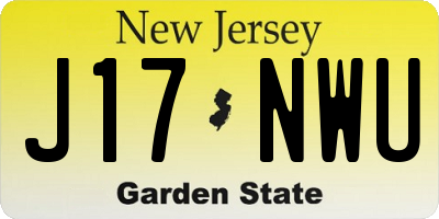 NJ license plate J17NWU