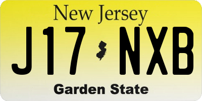 NJ license plate J17NXB