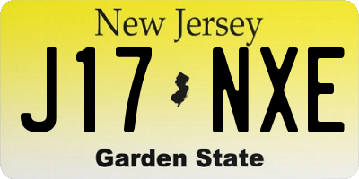 NJ license plate J17NXE