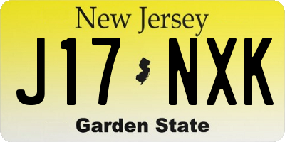 NJ license plate J17NXK