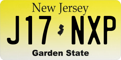 NJ license plate J17NXP