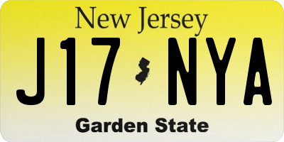 NJ license plate J17NYA