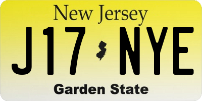 NJ license plate J17NYE