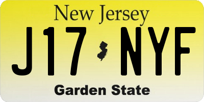 NJ license plate J17NYF
