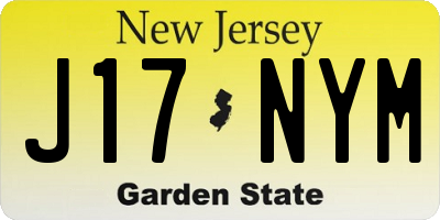 NJ license plate J17NYM
