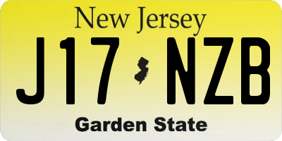 NJ license plate J17NZB