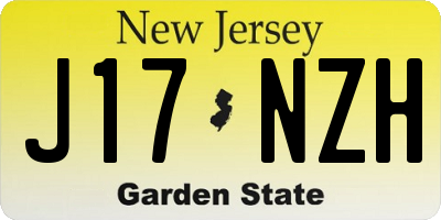 NJ license plate J17NZH