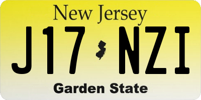 NJ license plate J17NZI