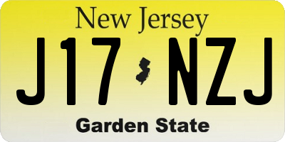 NJ license plate J17NZJ