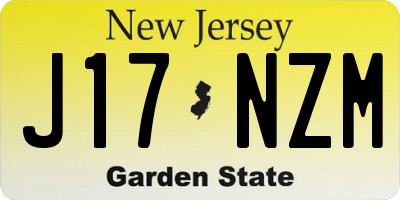 NJ license plate J17NZM