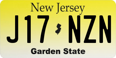 NJ license plate J17NZN