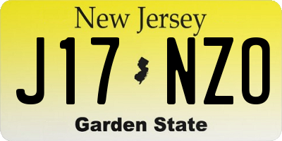 NJ license plate J17NZO