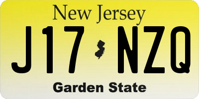 NJ license plate J17NZQ