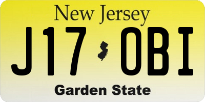 NJ license plate J17OBI