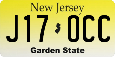 NJ license plate J17OCC