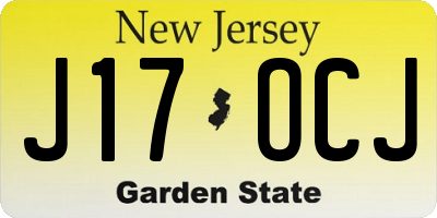 NJ license plate J17OCJ