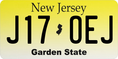 NJ license plate J17OEJ