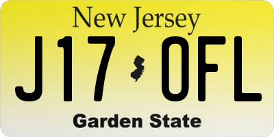 NJ license plate J17OFL