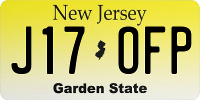 NJ license plate J17OFP