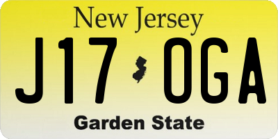 NJ license plate J17OGA