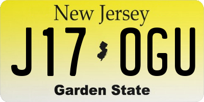 NJ license plate J17OGU