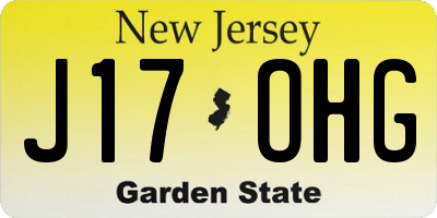 NJ license plate J17OHG