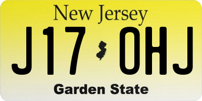 NJ license plate J17OHJ