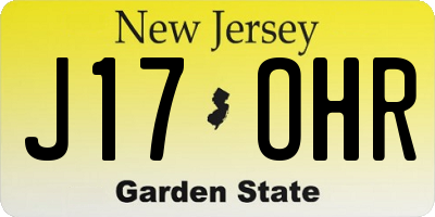 NJ license plate J17OHR