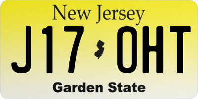 NJ license plate J17OHT