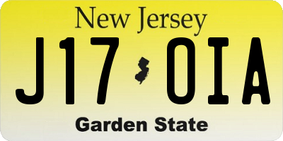NJ license plate J17OIA