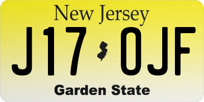 NJ license plate J17OJF