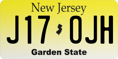 NJ license plate J17OJH