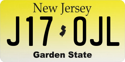 NJ license plate J17OJL