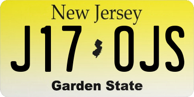 NJ license plate J17OJS
