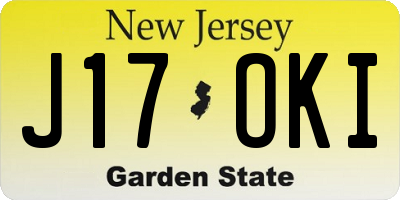 NJ license plate J17OKI