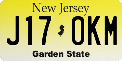 NJ license plate J17OKM
