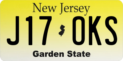 NJ license plate J17OKS