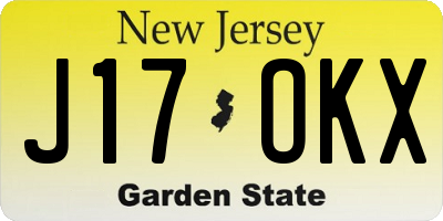 NJ license plate J17OKX