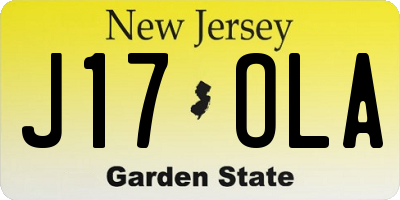 NJ license plate J17OLA