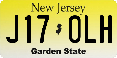 NJ license plate J17OLH