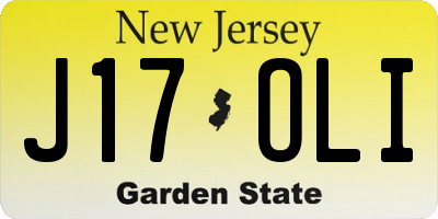 NJ license plate J17OLI