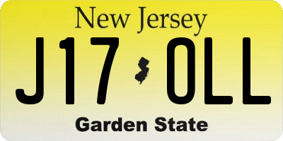 NJ license plate J17OLL
