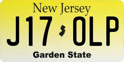 NJ license plate J17OLP