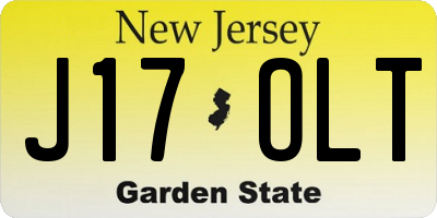 NJ license plate J17OLT