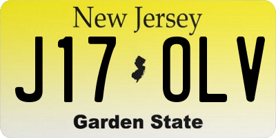 NJ license plate J17OLV