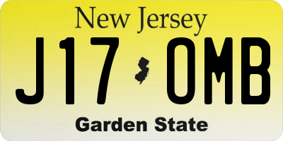 NJ license plate J17OMB