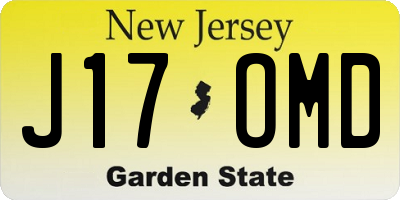 NJ license plate J17OMD