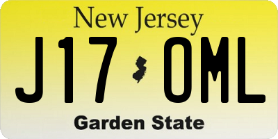 NJ license plate J17OML