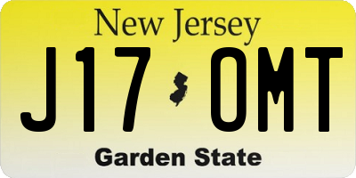 NJ license plate J17OMT